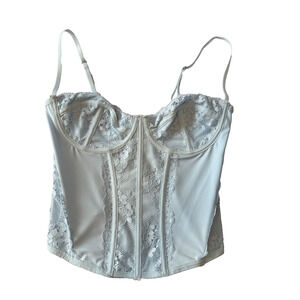 Forever 21 NWT Women’s L Sexy Bustier Corset Cropped Lingerie Pastel Light Blue